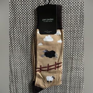 New Men's "Per Pedes" Tan/Sheep Theme Socks